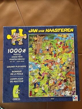 Jan van Haasteren 1000-Piece 'Crowd Pleasers' Colorful Golf Scene 2014 EUC